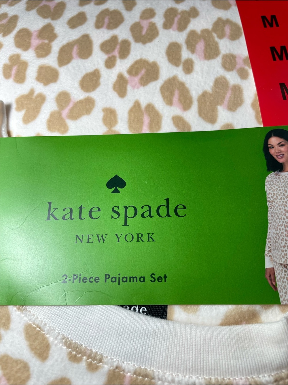 kate spade Beige and Pink Leopard Print Pajama Set M - Picture 4 of 8